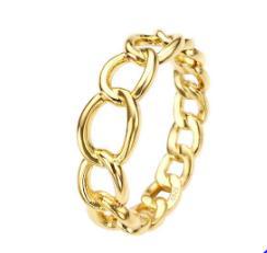 18 K Gold Plated Sterling Silver Chain Ring – Women’s Stackable Jewelry - Size 7-8 - Image 8
