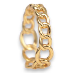 18 K Gold Plated Sterling Silver Chain Ring – Women’s Stackable Jewelry - Size 7-8