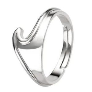 White Gold Plated Sterling Silver Ring – Adjustable Women’s Jewelry