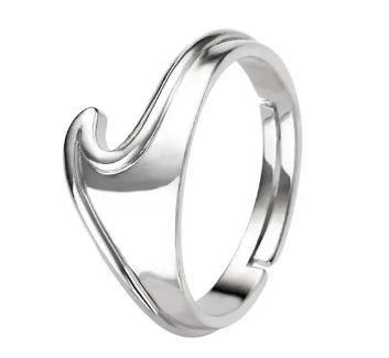 White Gold Plated Sterling Silver Ring – Adjustable Women’s Jewelry