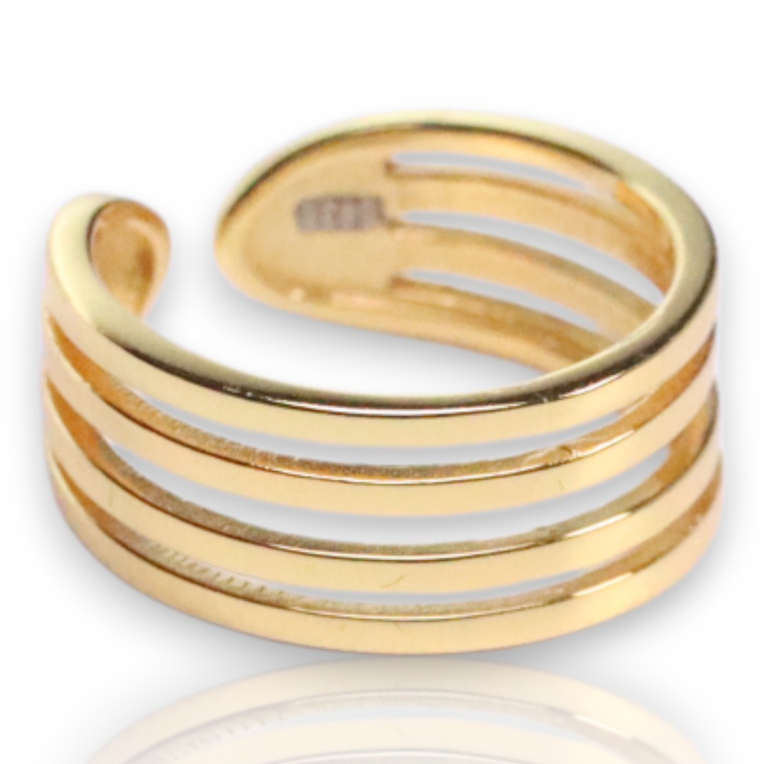 Adjustable Gold Plated Sterling Silver Ring – Elegant Women’s - Image 4