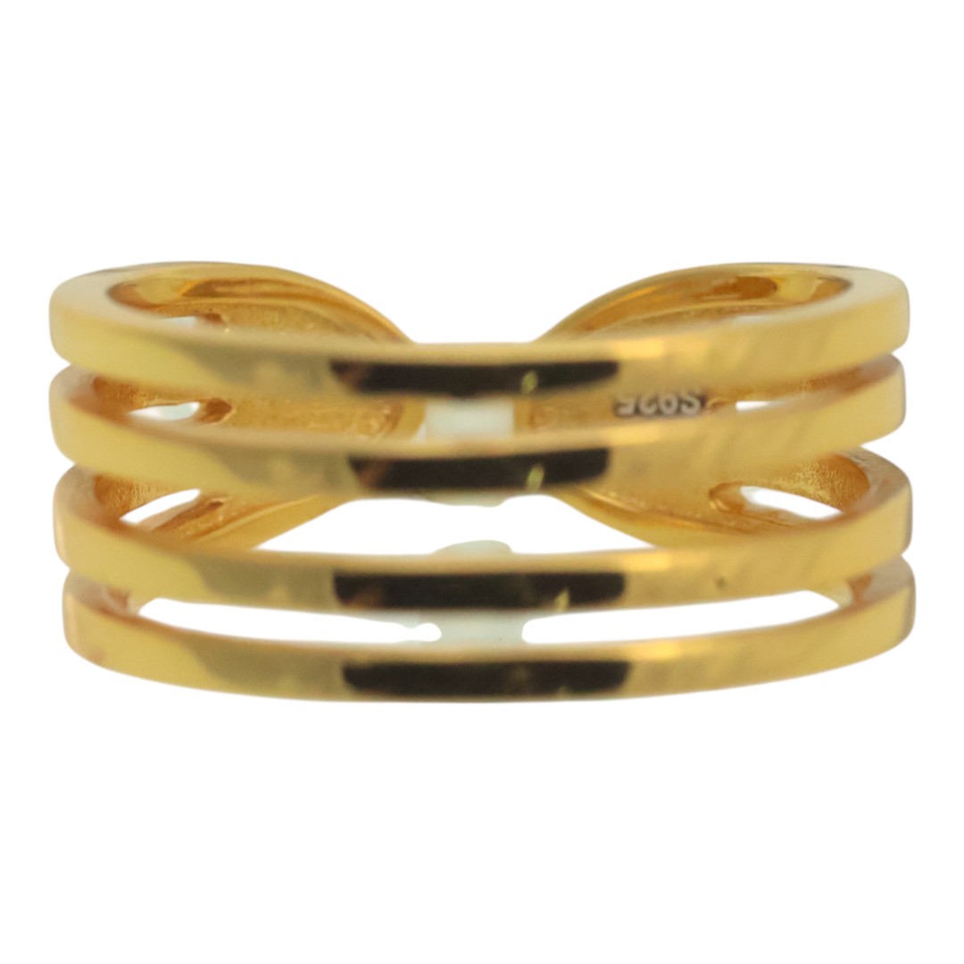 Adjustable Gold Plated Sterling Silver Ring – Elegant Women’s - Image 2