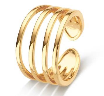 Adjustable Gold Plated Sterling Silver Ring – Elegant Women’s