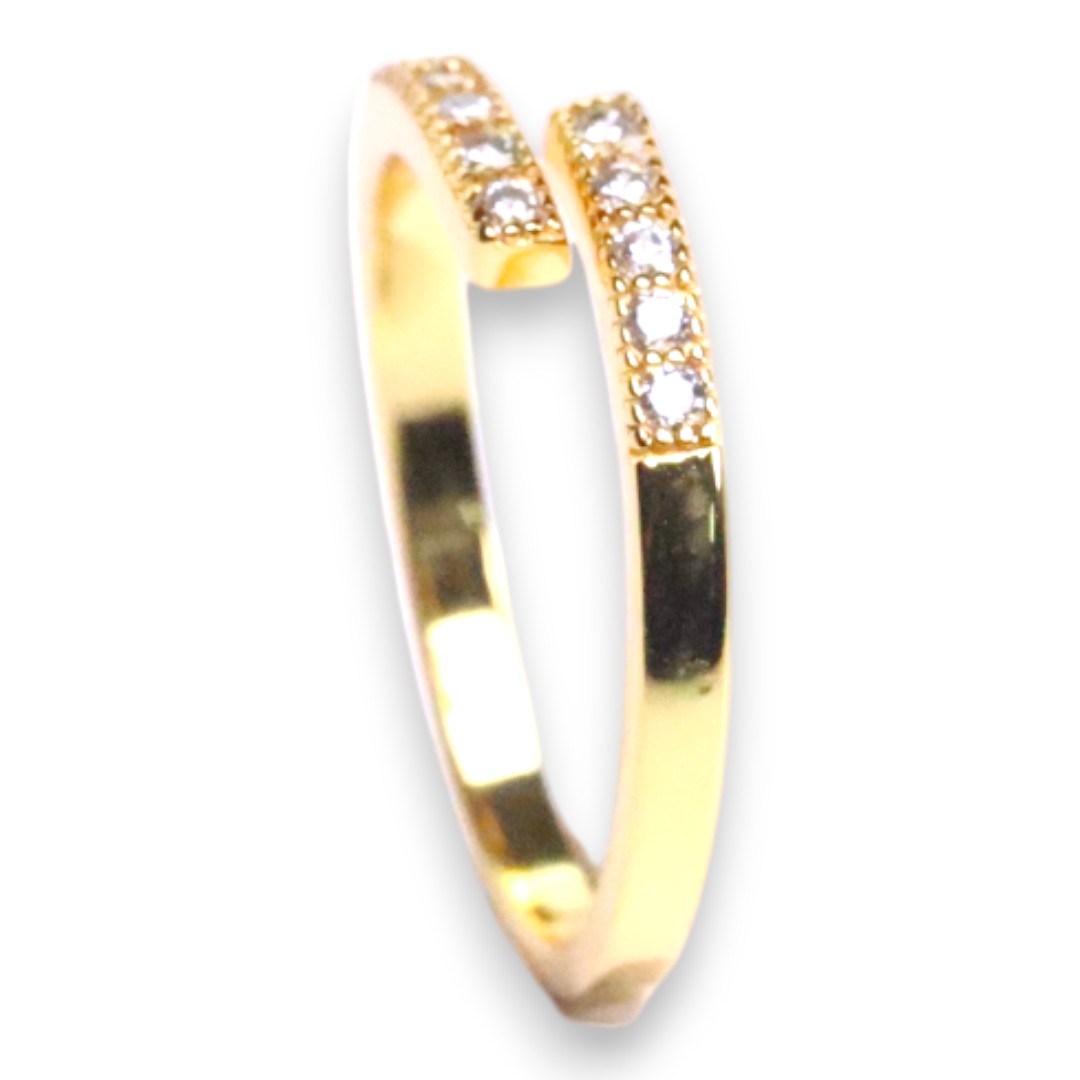 Cubic Zirconia Gold Plated Sterling Adjustable Silver Ring – Women's Jewelry - Image 8