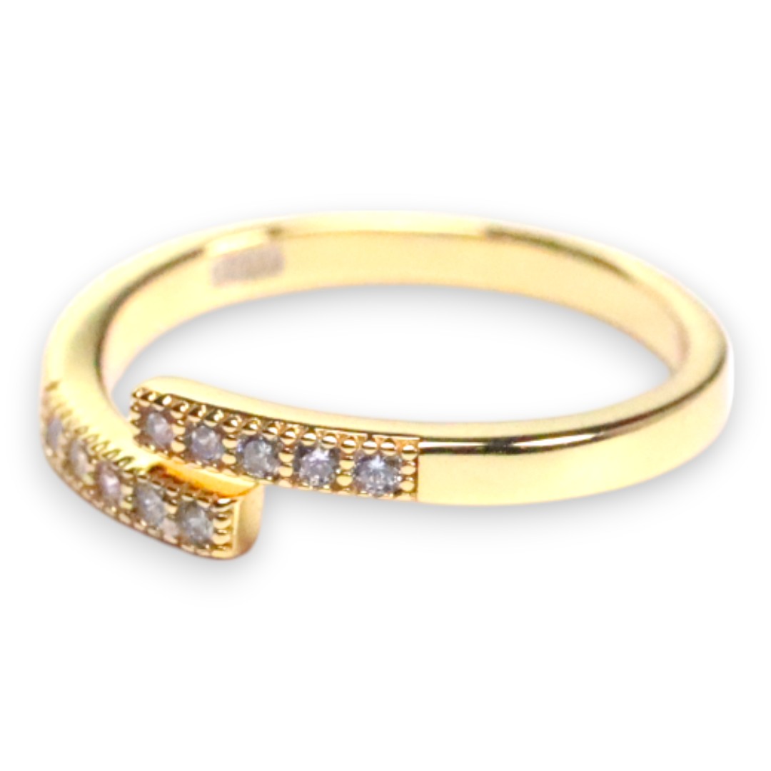 Cubic Zirconia Gold Plated Sterling Adjustable Silver Ring – Women's Jewelry - Image 5