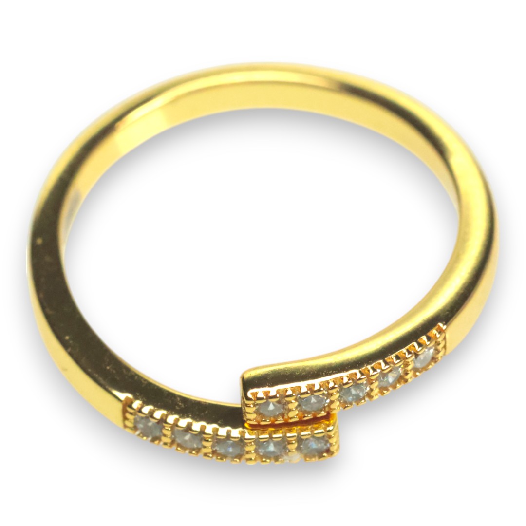 Cubic Zirconia Gold Plated Sterling Adjustable Silver Ring – Women's Jewelry - Image 6