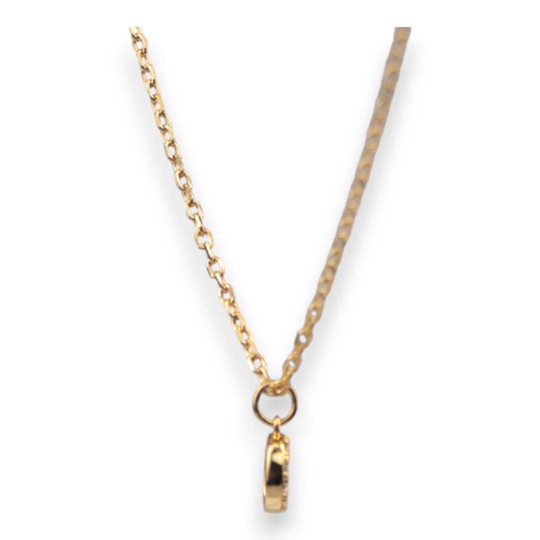 Cubic Zirconia Gold Plated Sterling Silver Necklace – Round Pendant Chain - Image 7