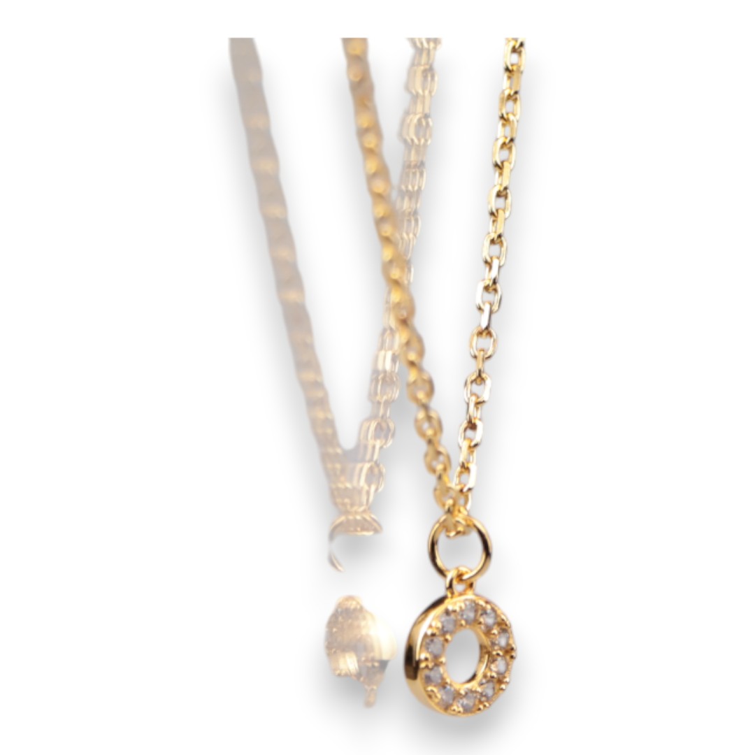 Cubic Zirconia Gold Plated Sterling Silver Necklace – Round Pendant Chain - Image 4