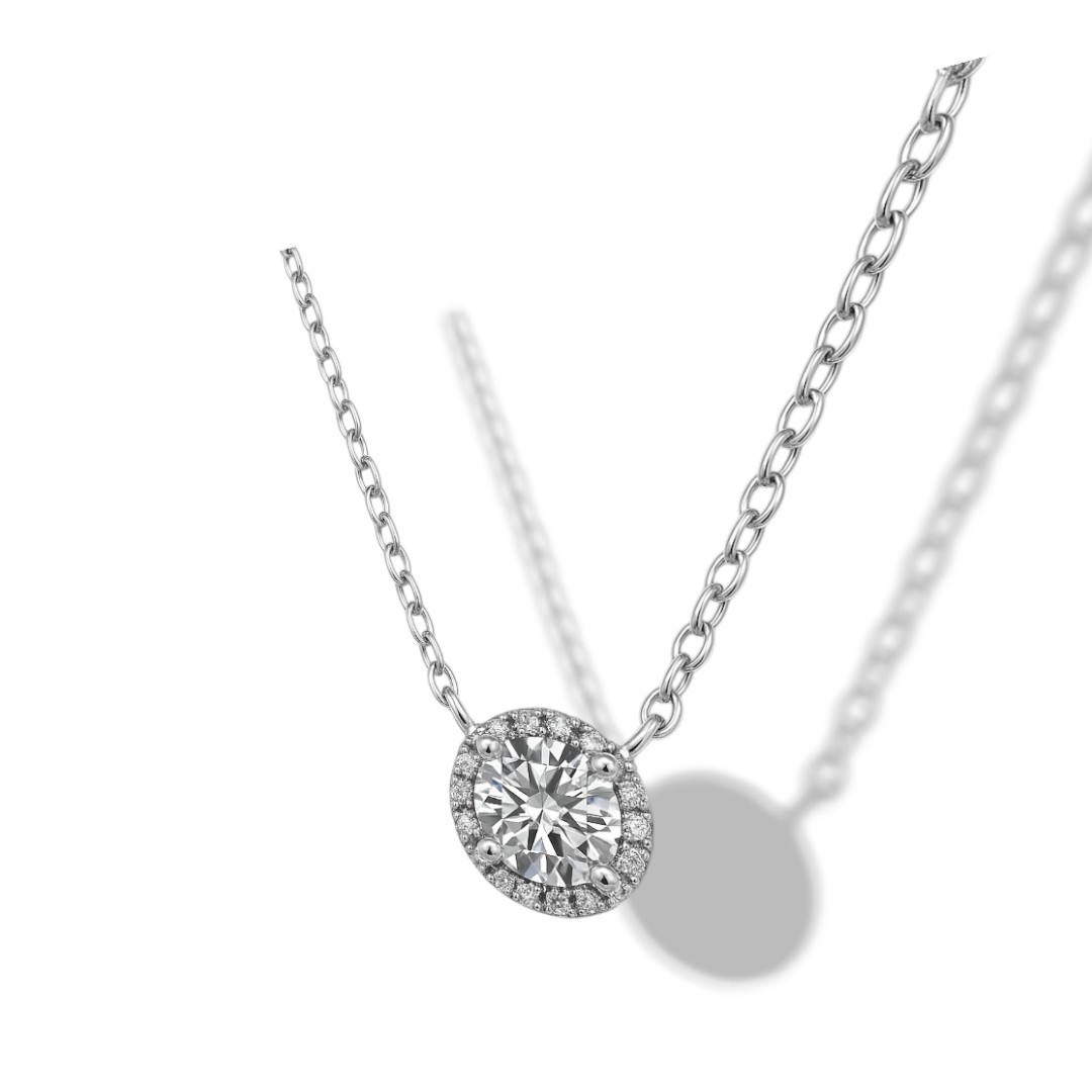 Cubic Zirconia White Gold Plated Sterling Silver Cross Pendant Necklace - Image 4