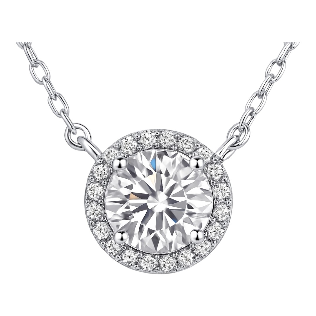 Cubic Zirconia White Gold Plated Sterling Silver Cross Pendant Necklace