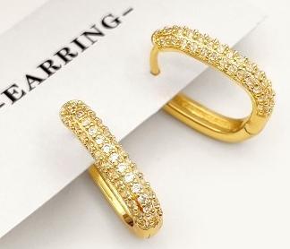 18K Gold Plated Cubic Sterling Silver Zirconia Cuff Earrings - Luxury - Image 8