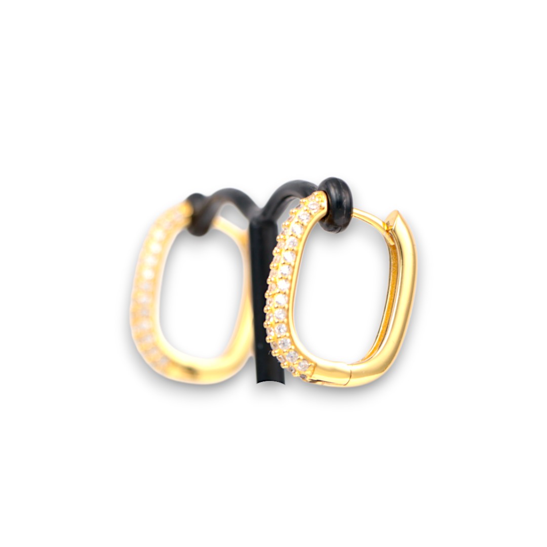 18K Gold Plated Cubic Sterling Silver Zirconia Cuff Earrings - Luxury - Image 5