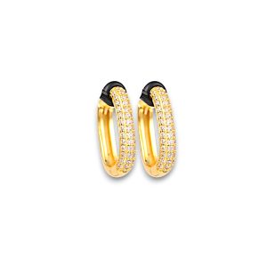 18K Gold Plated Cubic Sterling Silver Zirconia Cuff Earrings - Luxury