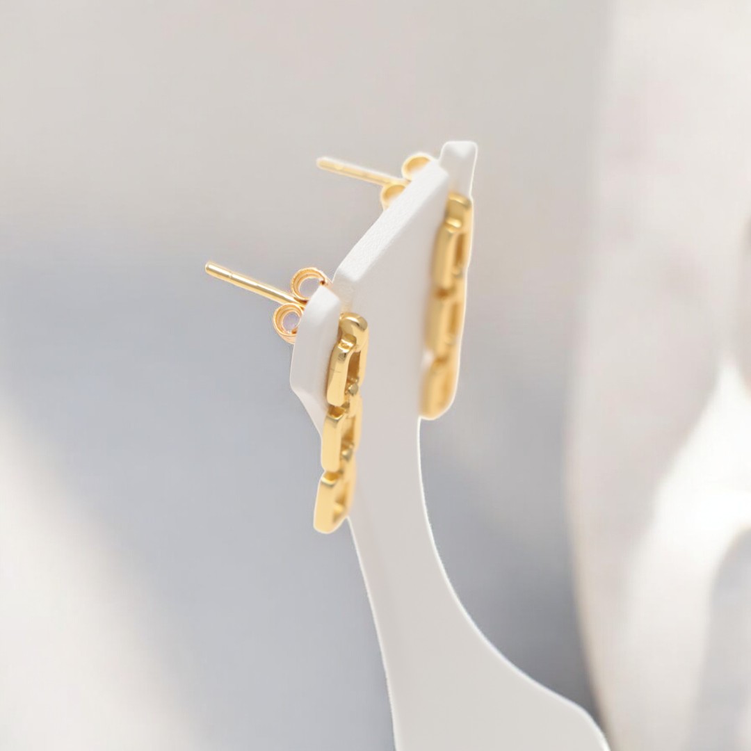 Upgrade Y Style with Luxurious Gold Plated Sterling Silver Stud Earrings - Image 7