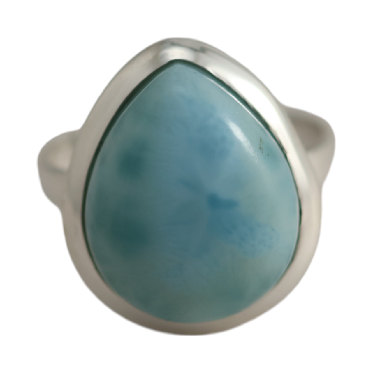 Sparkle and Shine with Tear Drop Shape Larimar Gemstone Ring - Size 7-8