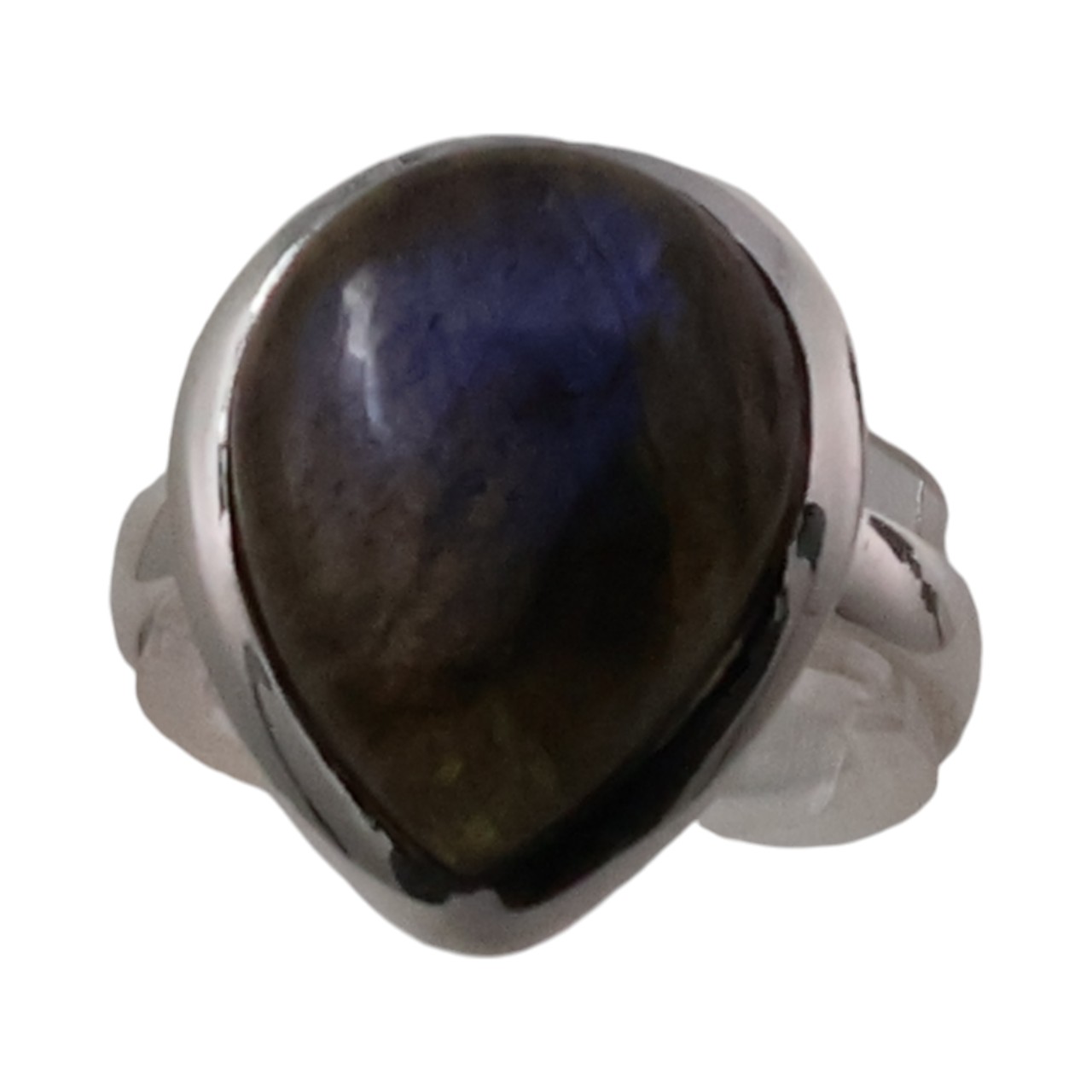 Beauty of a Tear Drop Shape Labradorite Ring | Gemstone Jewelry - Size 7-8 - Image 5
