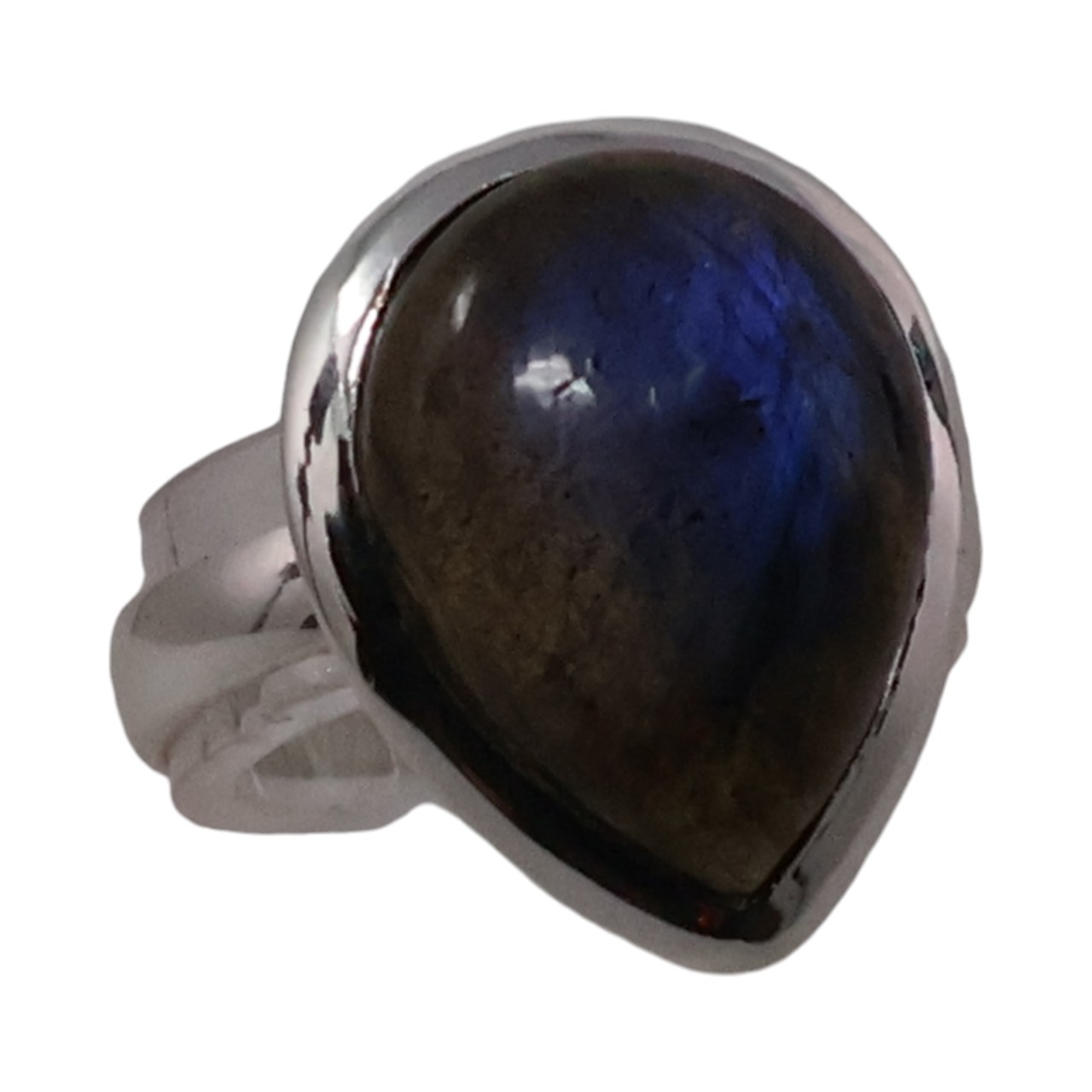 Beauty of a Tear Drop Shape Labradorite Ring | Gemstone Jewelry - Size 7-8 - Image 6