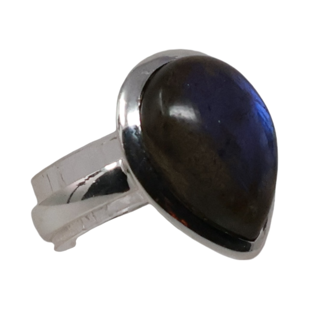 Beauty of a Tear Drop Shape Labradorite Ring | Gemstone Jewelry - Size 7-8 - Image 4