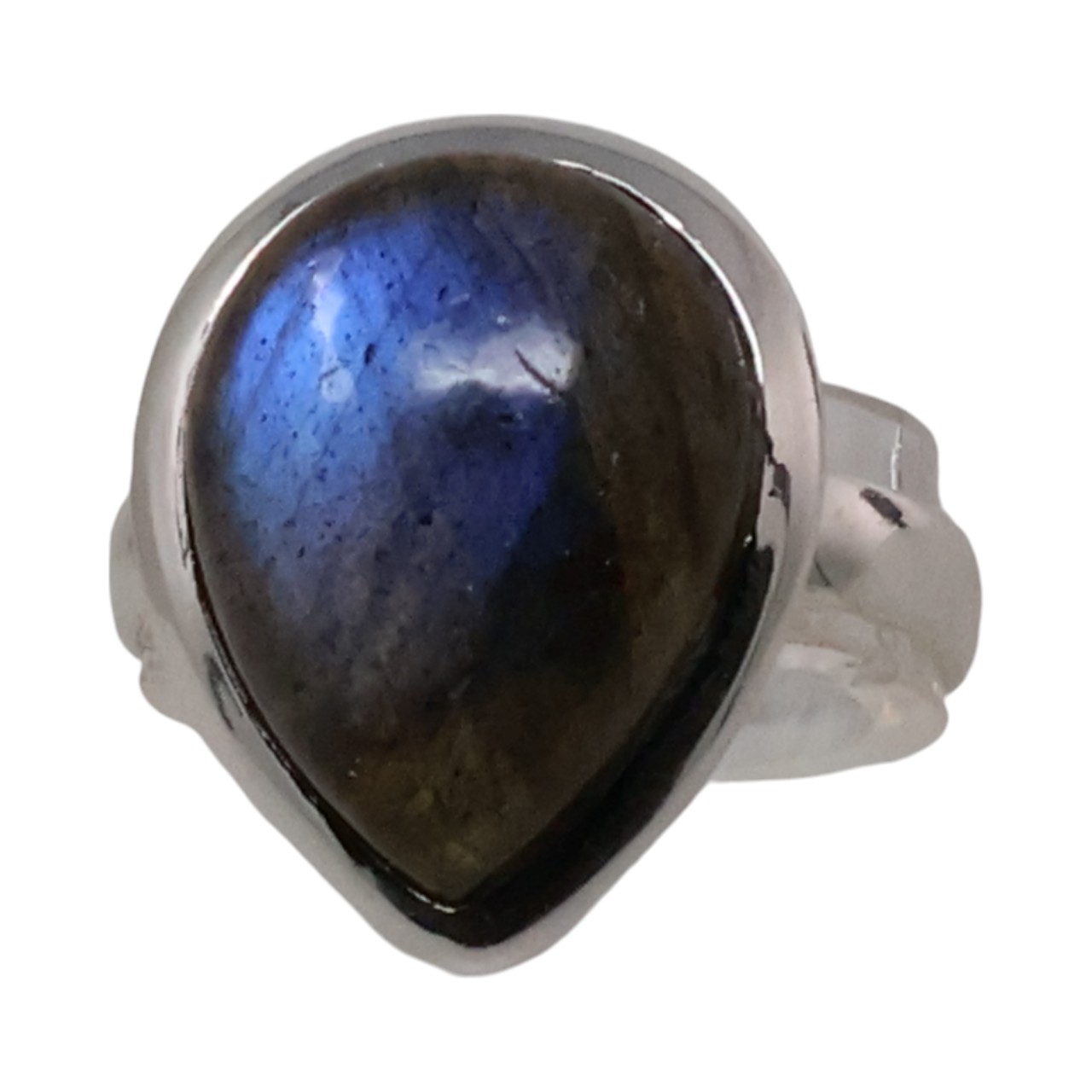 Beauty of a Tear Drop Shape Labradorite Ring | Gemstone Jewelry - Size 7-8 - Image 3