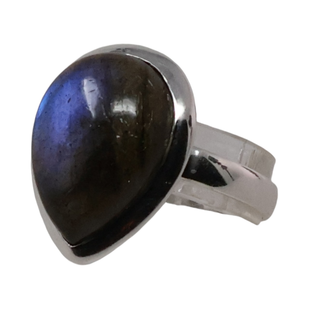 Beauty of a Tear Drop Shape Labradorite Ring | Gemstone Jewelry - Size 7-8 - Image 2