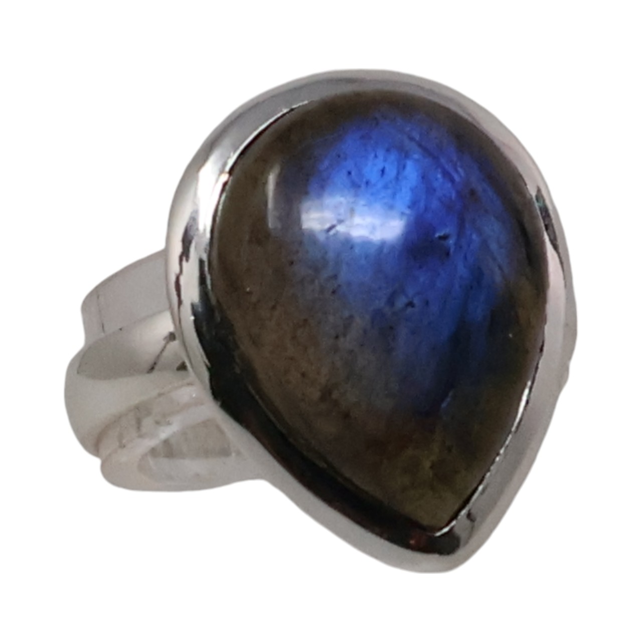 Beauty of a Tear Drop Shape Labradorite Ring | Gemstone Jewelry - Size 7-8