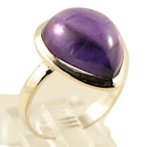 Stunning Tear Drop Shape Amethyst Gemstone Ring: this Unique Piece - Size 7-8