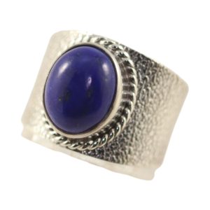 Luxurious Lapis Lazuli: Genuine Sterling Silver Ring for - Size 7-8-9