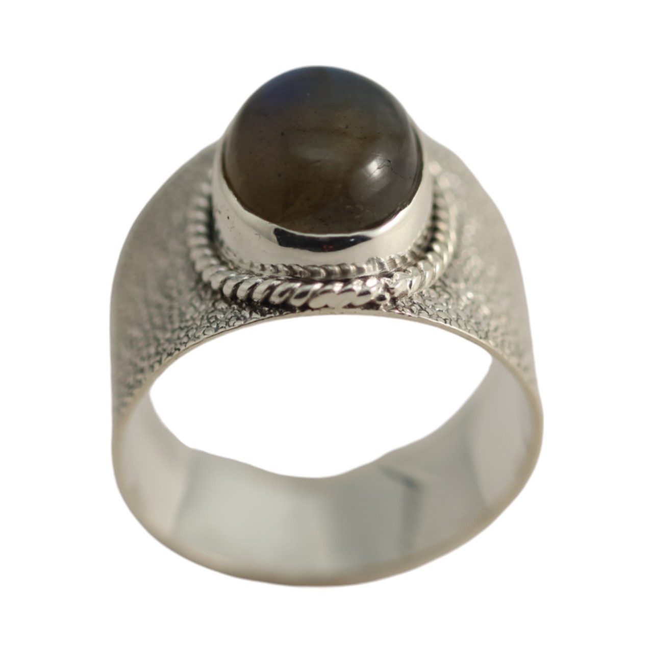 Sterling Silver Labradorite Ring: Sleek Style and Stunning Shine - Size 7-8-9