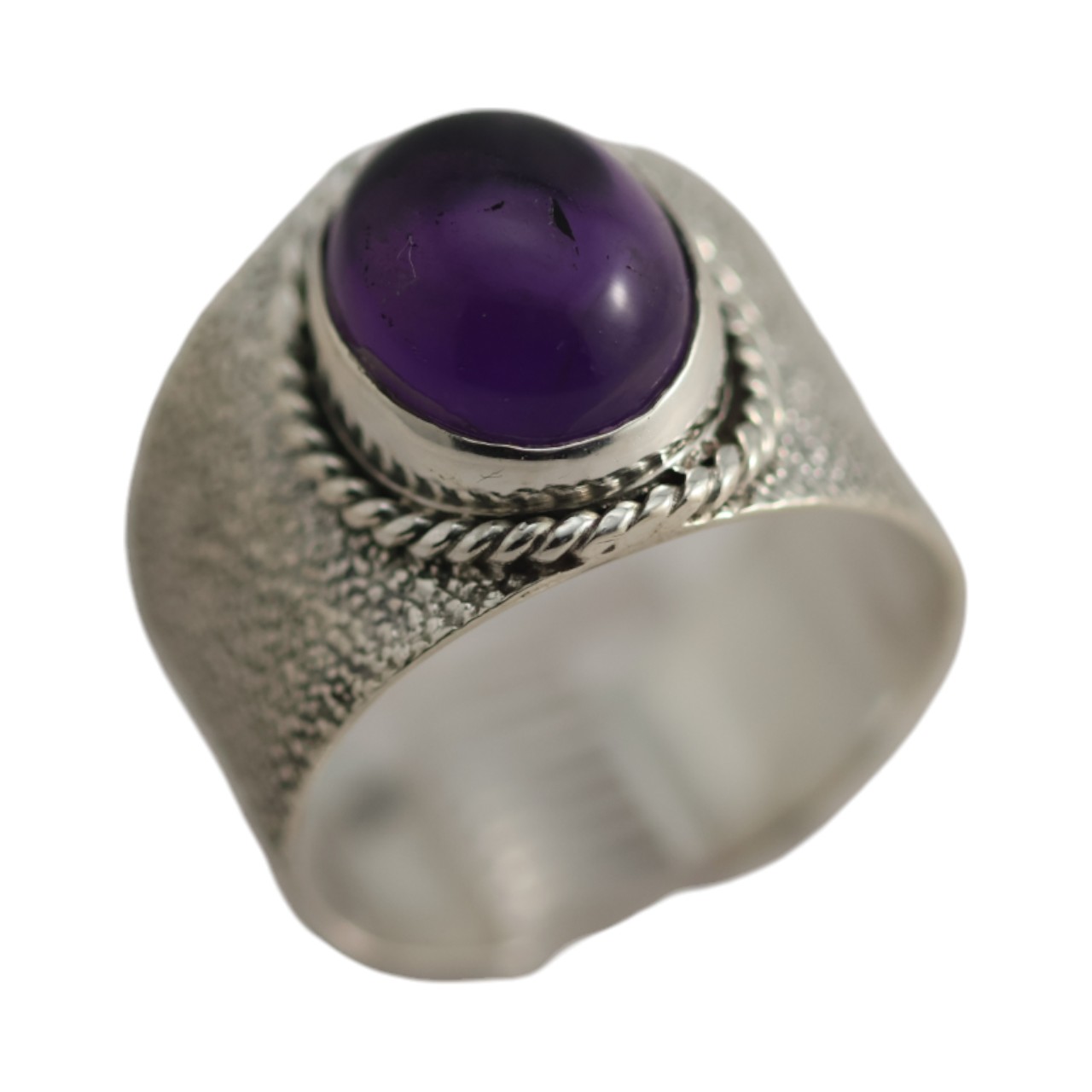 Sterling Silver Amethyst Ring - Size 7-8-9