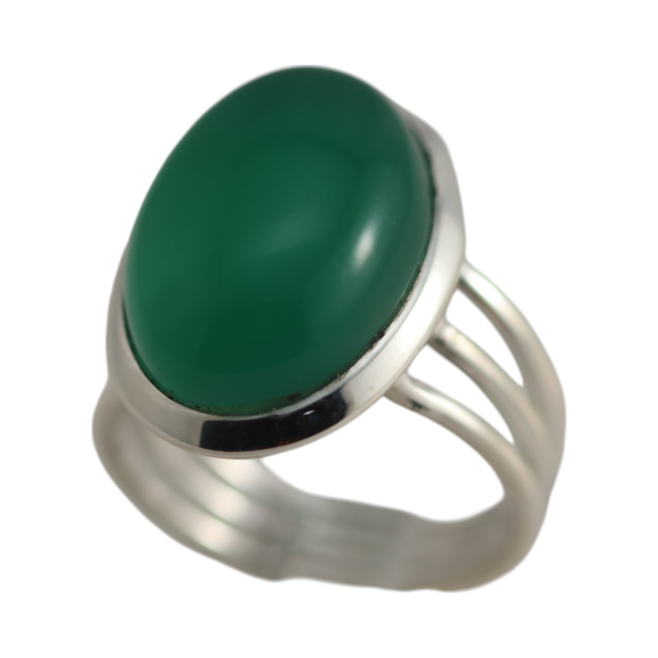 Stunning Silver and Green Onyx Ring - Elevate Y Style Today - Size 7-8 - Image 4
