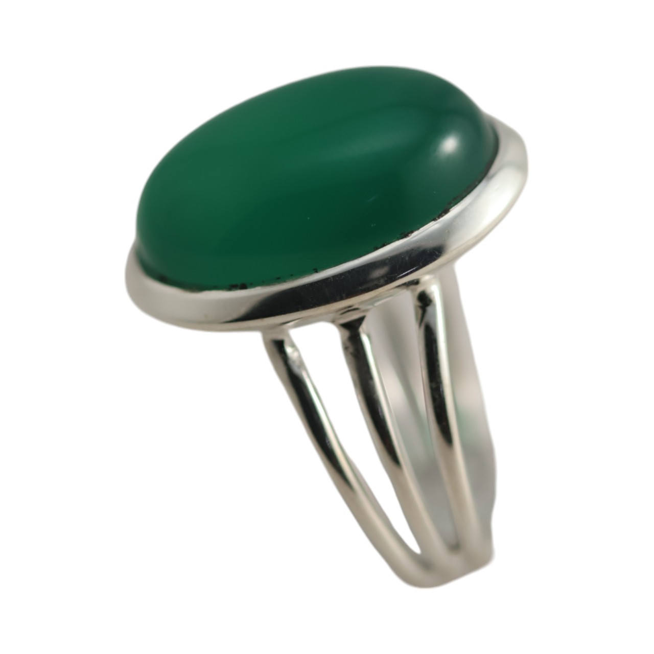 Stunning Silver and Green Onyx Ring - Elevate Y Style Today - Size 7-8 - Image 5