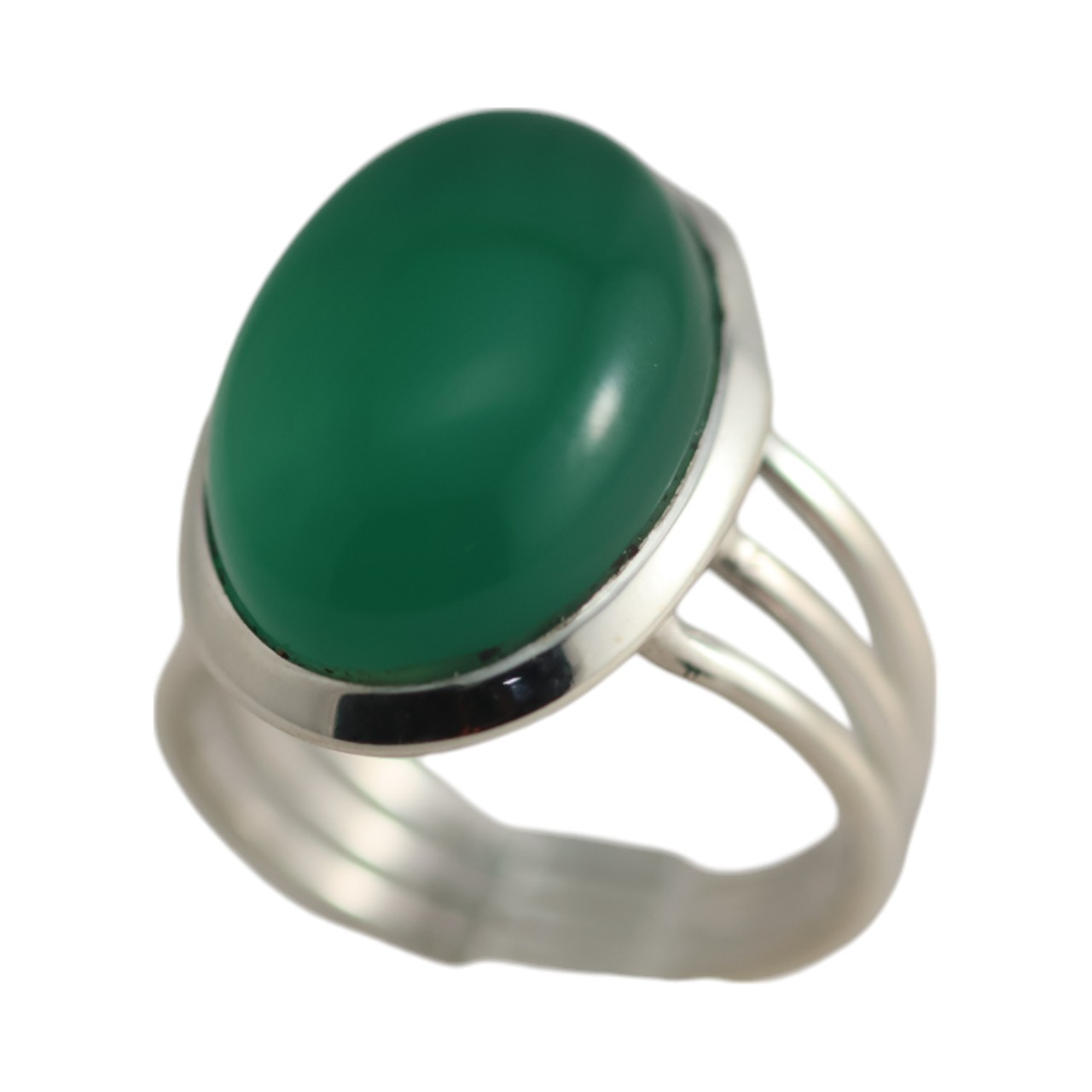 Stunning Silver and Green Onyx Ring - Elevate Y Style Today - Size 7-8 - Image 3