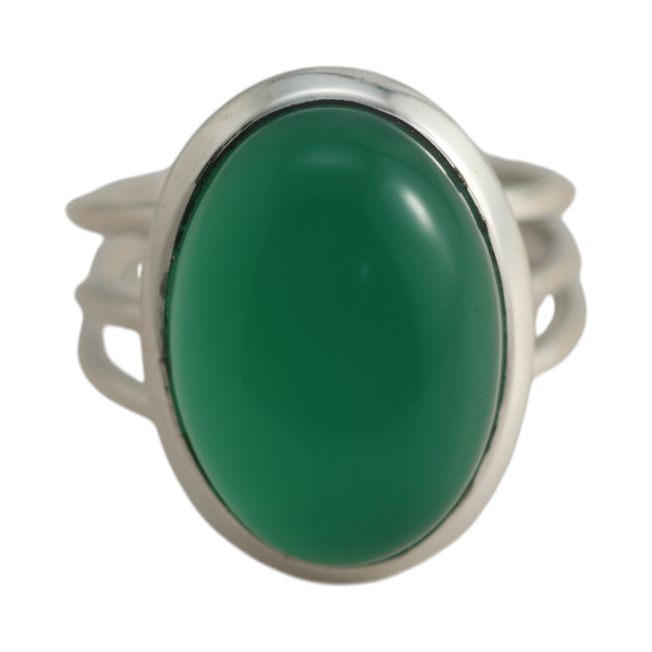 Stunning Silver and Green Onyx Ring - Elevate Y Style Today - Size 7-8
