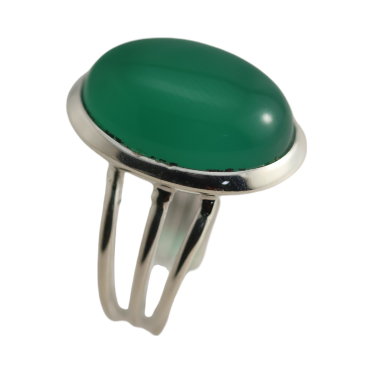 Stunning Silver and Green Onyx Ring - Elevate Y Style Today - Size 7-8 - Image 2