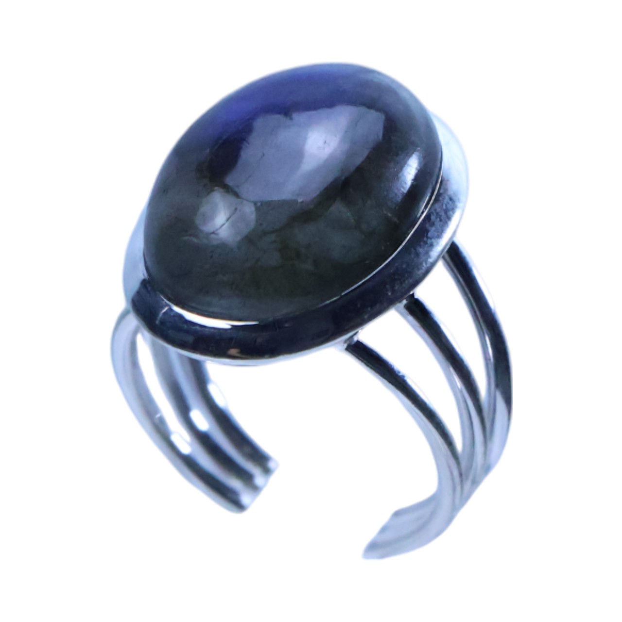 Shimmering Silver Ring with Labradorite: Chic and Jewelry for Every Occasion - Size 7-8 - Image 9
