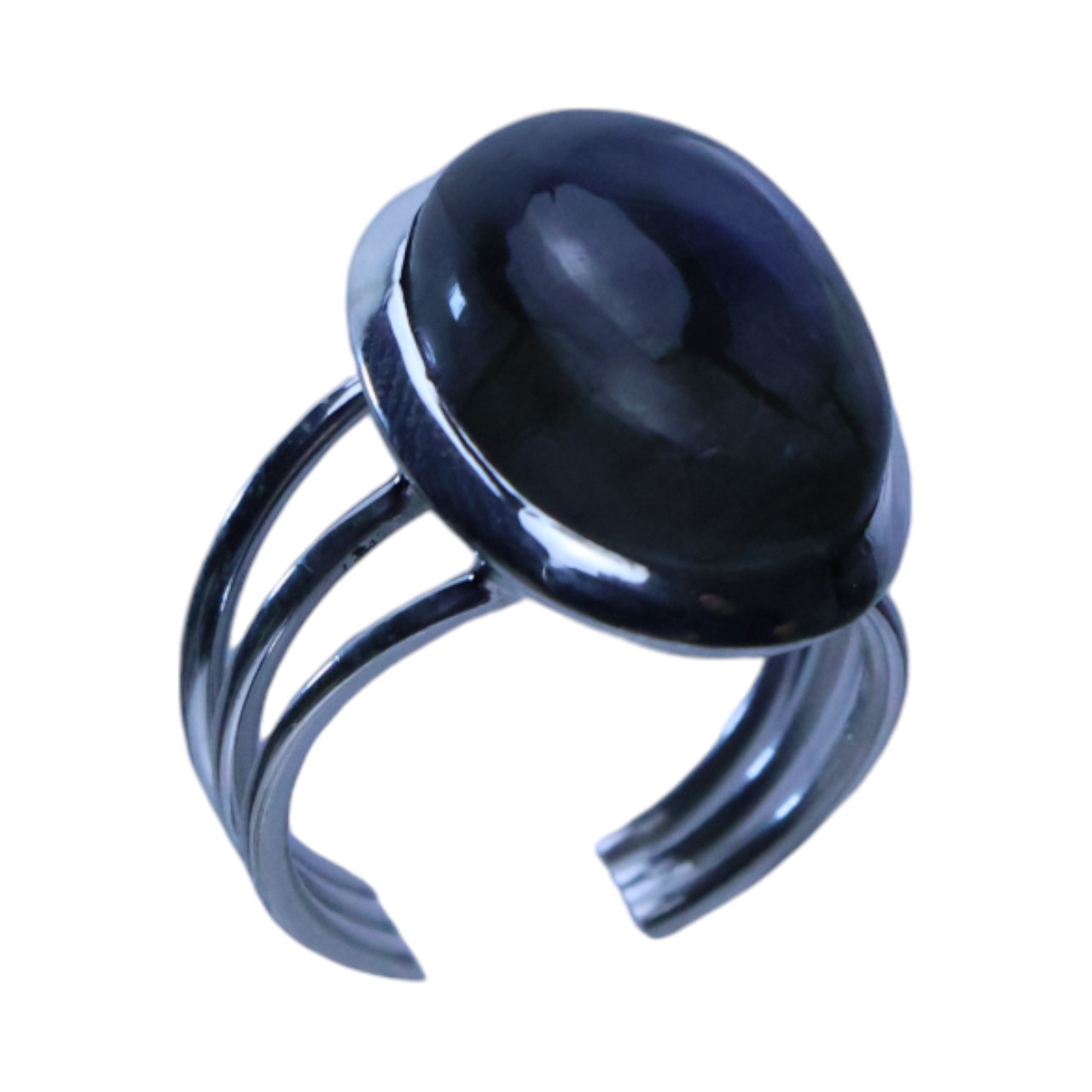 Shimmering Silver Ring with Labradorite: Chic and Jewelry for Every Occasion - Size 7-8 - Image 8