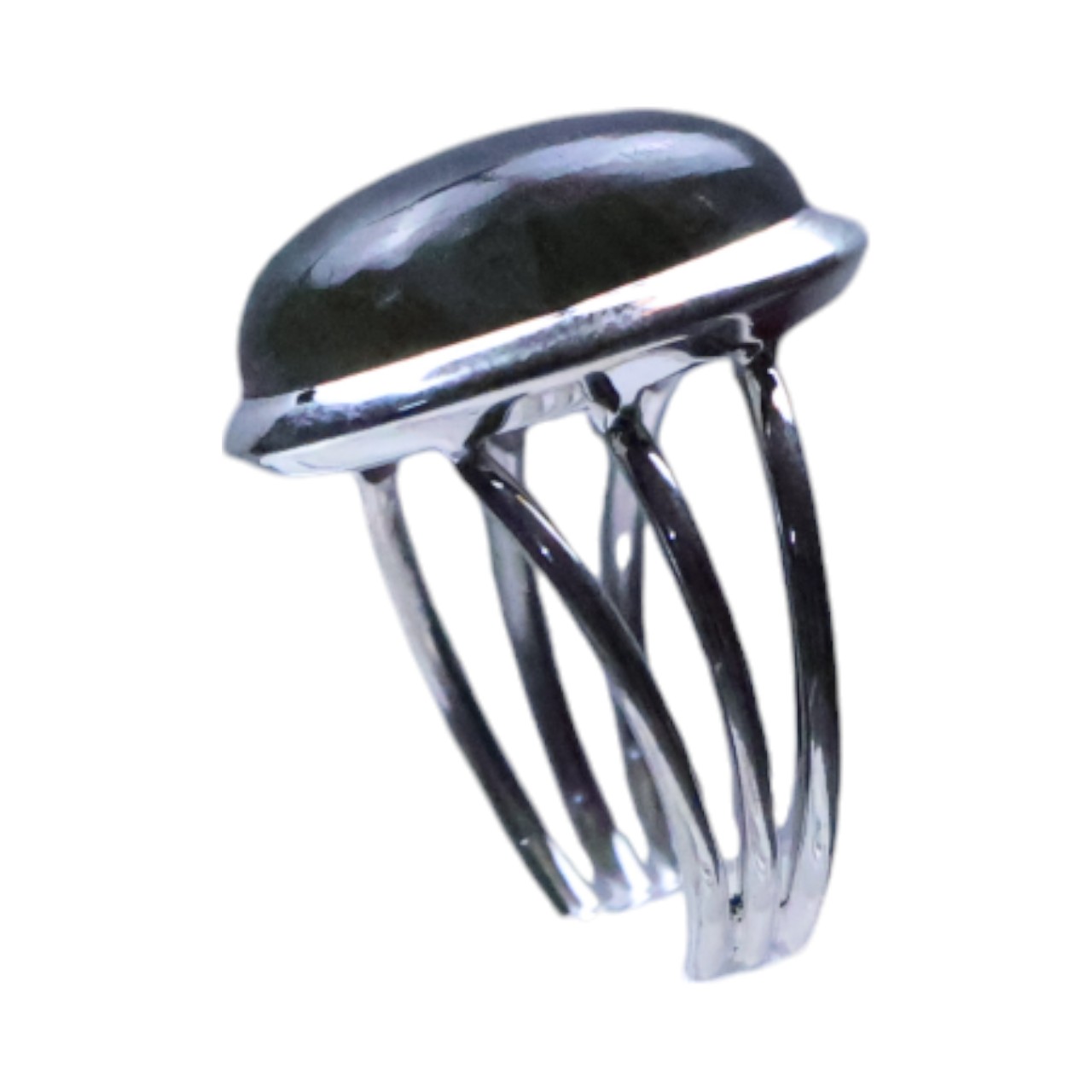 Shimmering Silver Ring with Labradorite: Chic and Jewelry for Every Occasion - Size 7-8 - Image 6