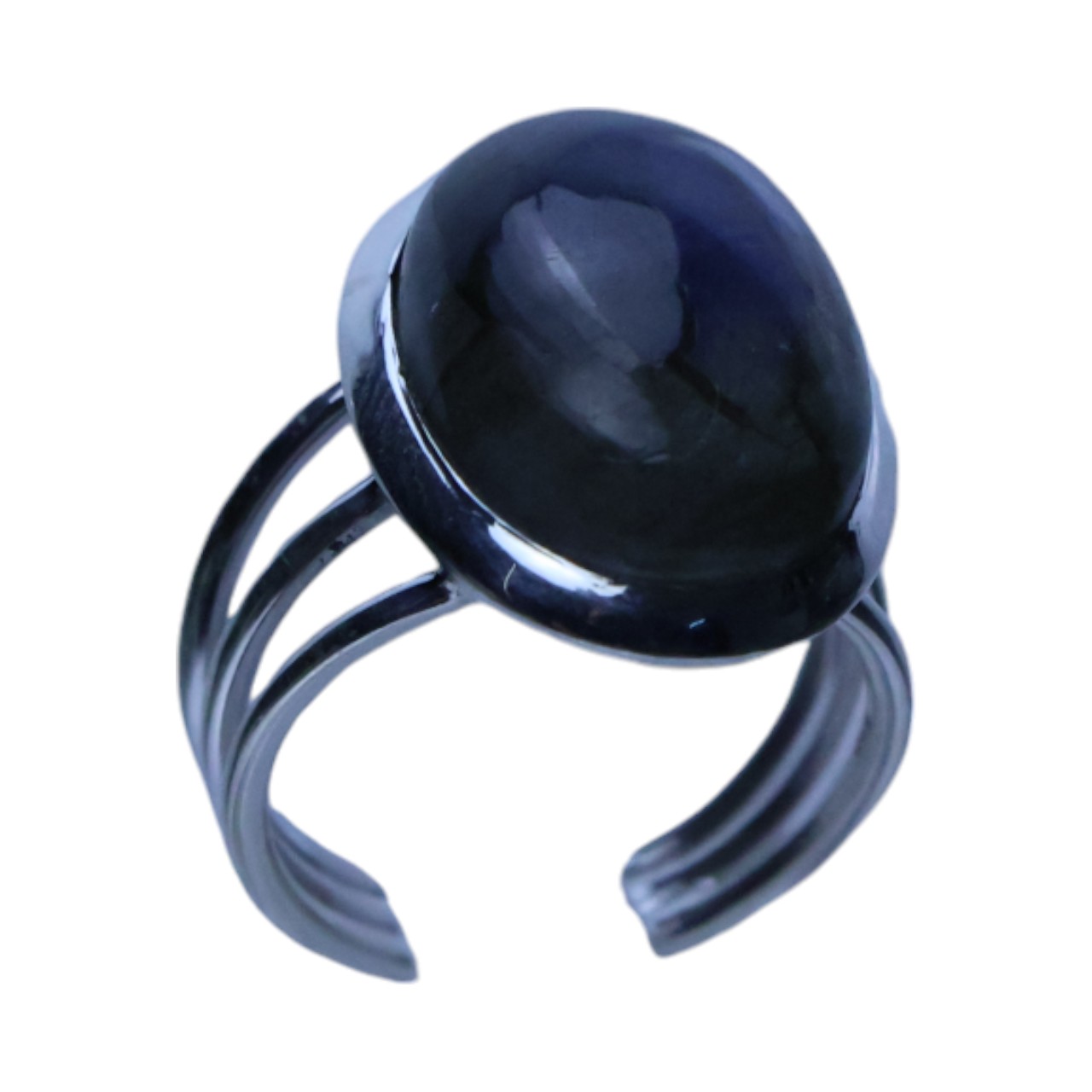 Shimmering Silver Ring with Labradorite: Chic and Jewelry for Every Occasion - Size 7-8 - Image 5