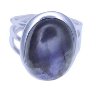 Shimmering Silver Ring with Labradorite: Chic and Jewelry for Every Occasion - Size 7-8