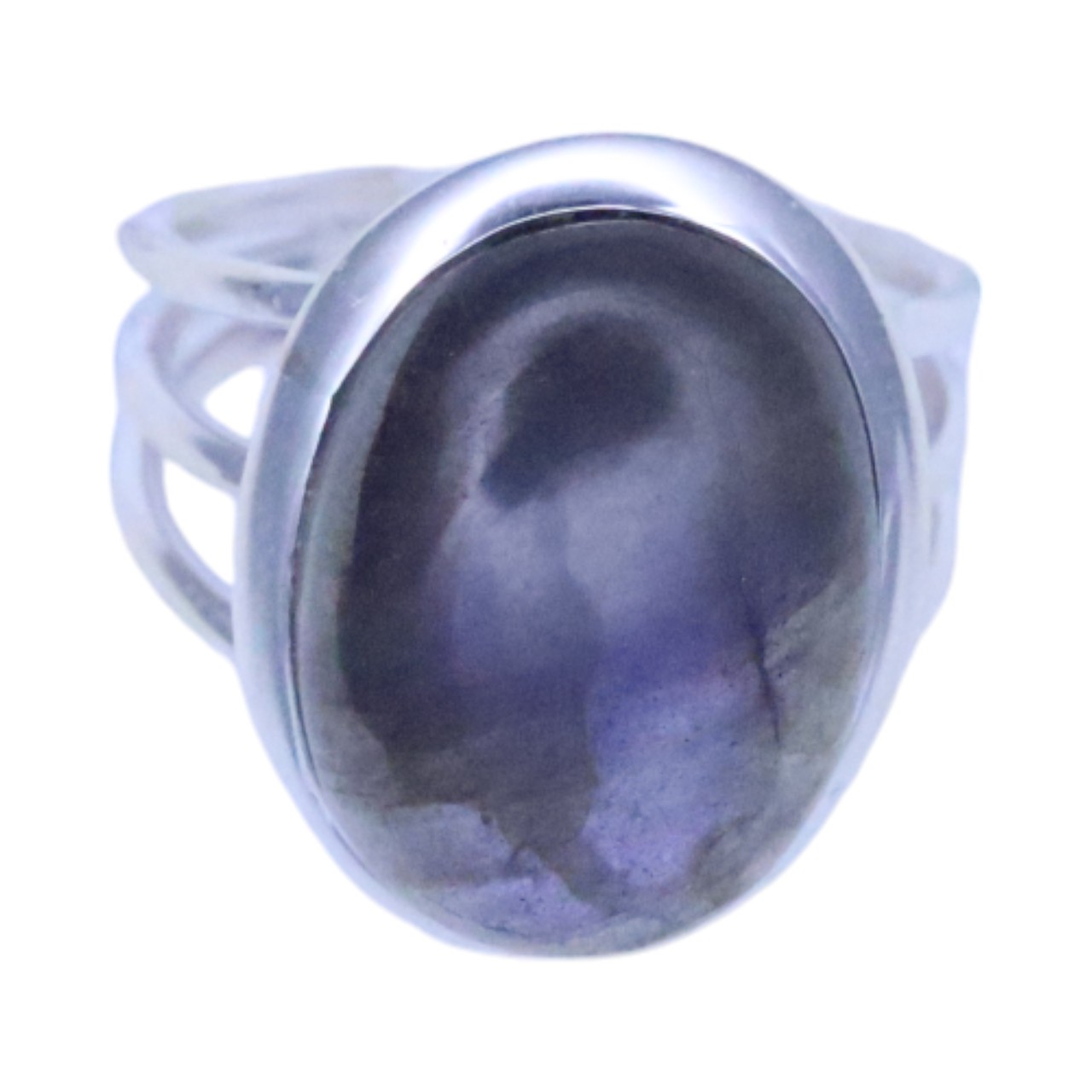 Shimmering Silver Ring with Labradorite: Chic and Jewelry for Every Occasion - Size 7-8
