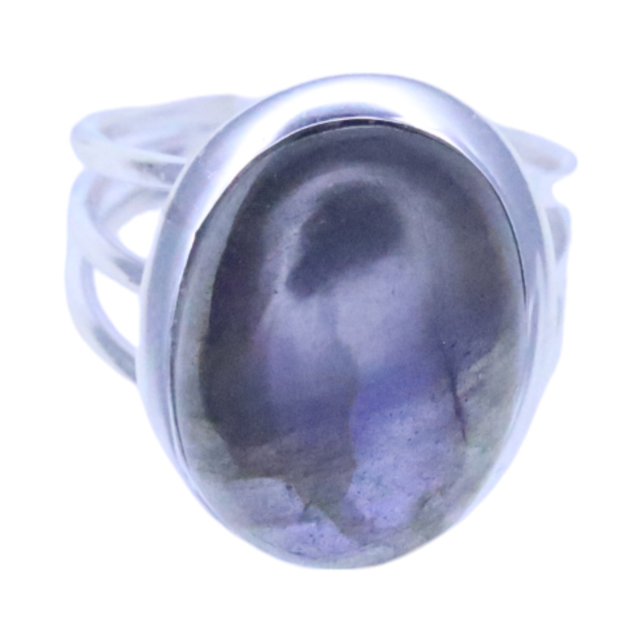Shimmering Silver Ring with Labradorite: Chic and Jewelry for Every Occasion - Size 7-8 - Image 2