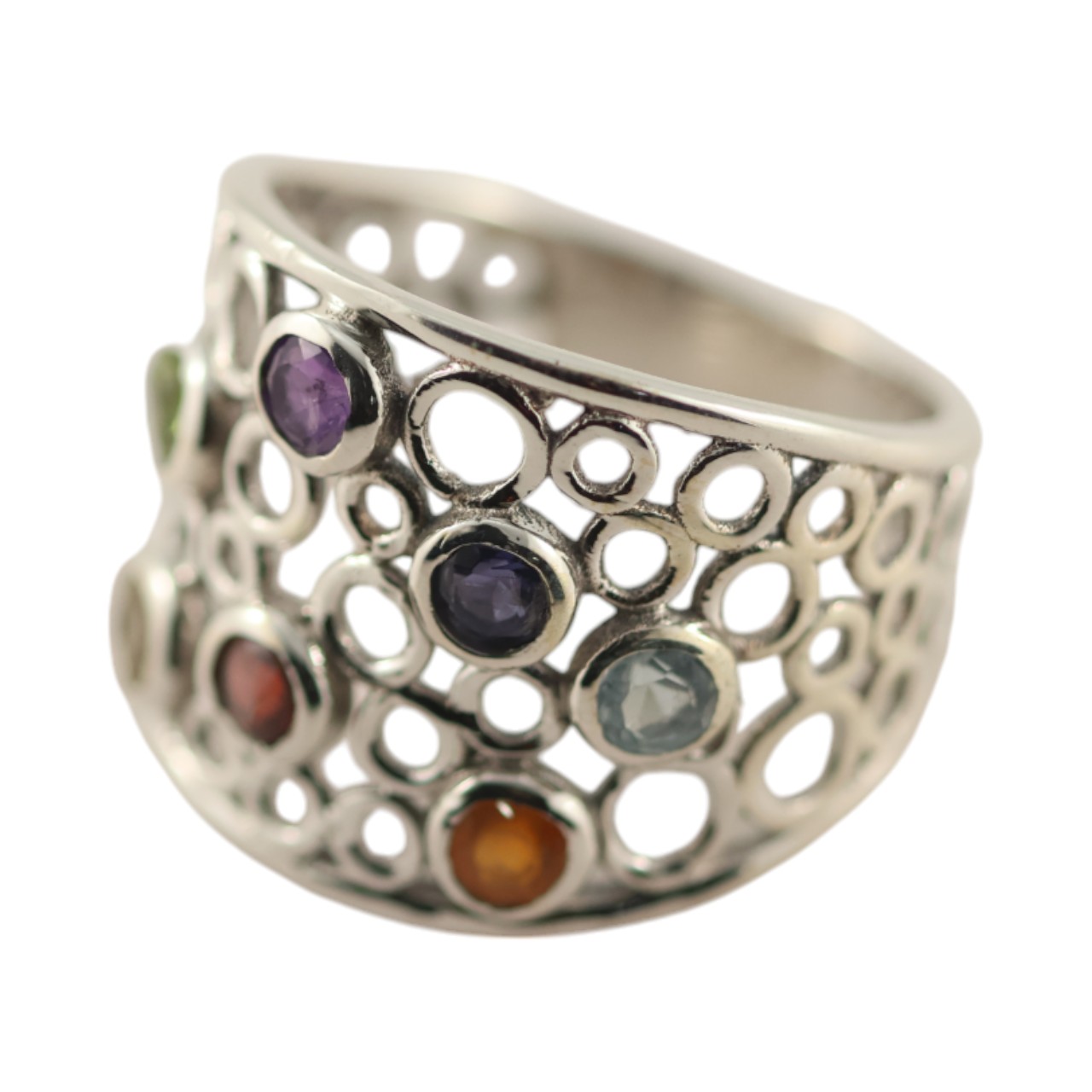 Stunning Multi Stone Round Modern Ring - Size 7-8-9 - Image 6