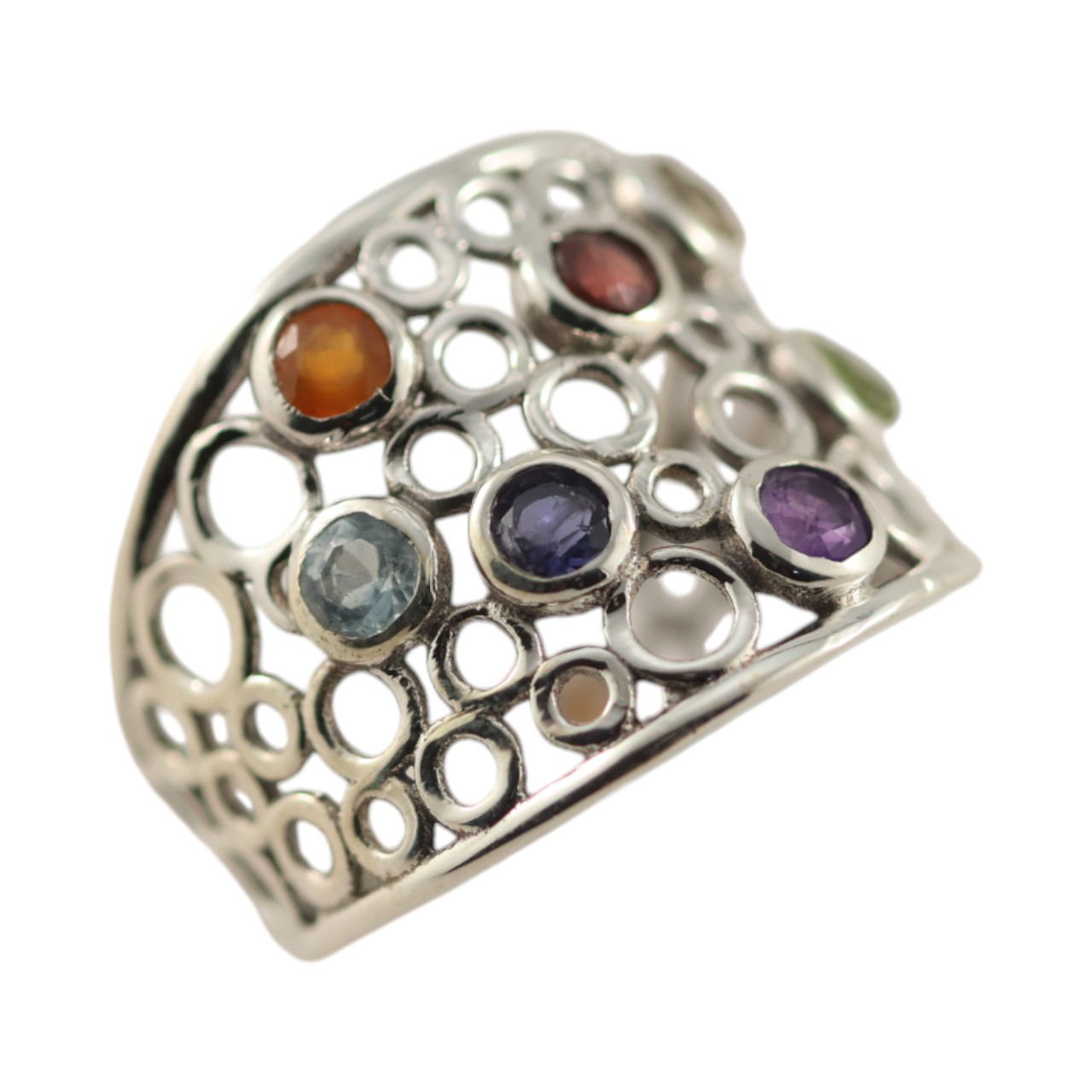 Stunning Multi Stone Round Modern Ring - Size 7-8-9 - Image 5