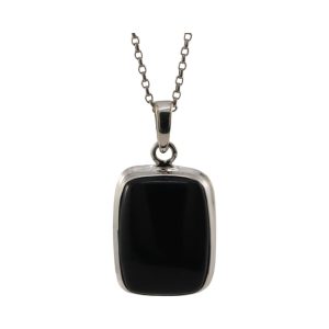 Stunning Black Onyx Crystal Pendant in Sterling Silver - Elevate Y Style