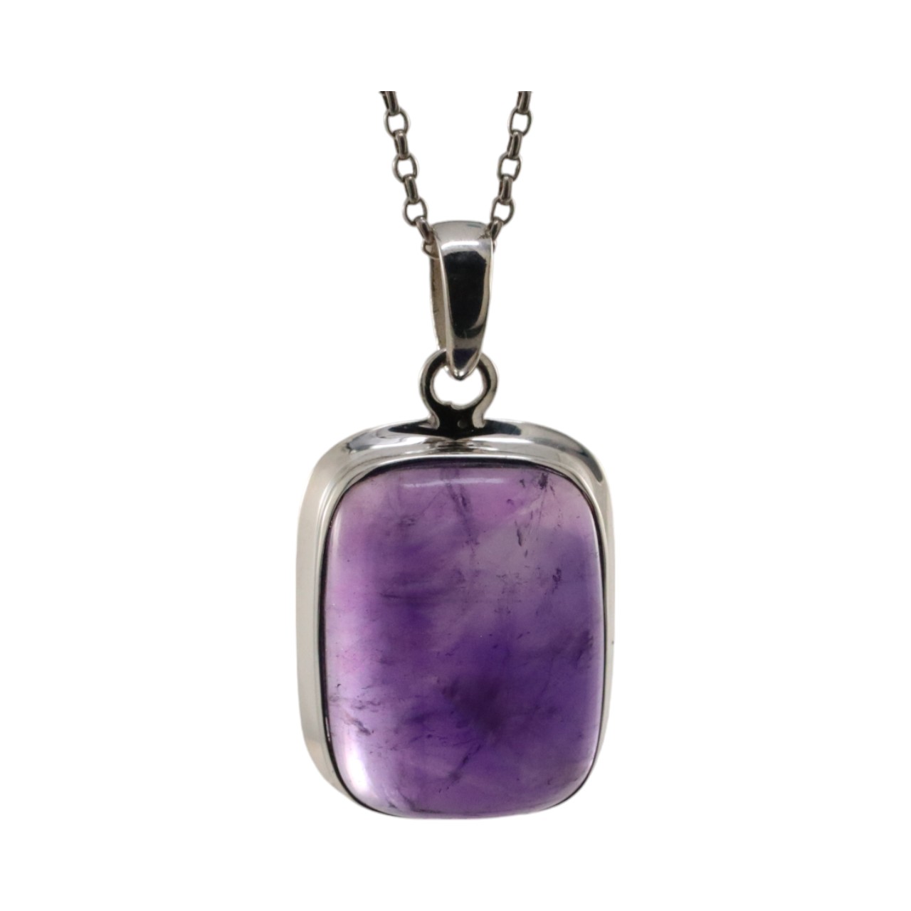 Amethyst Crystal Pendant in Sterling Silver - Elevate Y Style Now