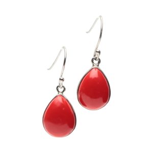 Red Coral Sterling Silver Drop Earrings - to Y Style