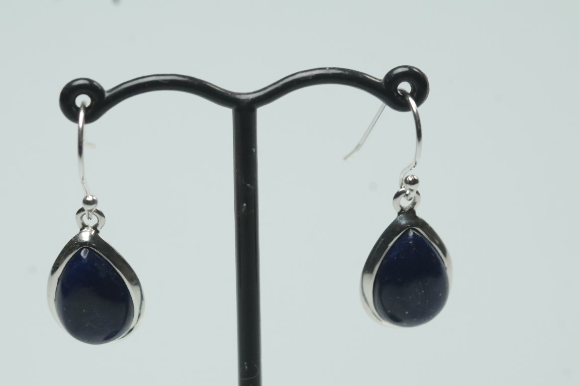 Lapis Lazuli Sterling Silver Drop Earrings for - Image 4