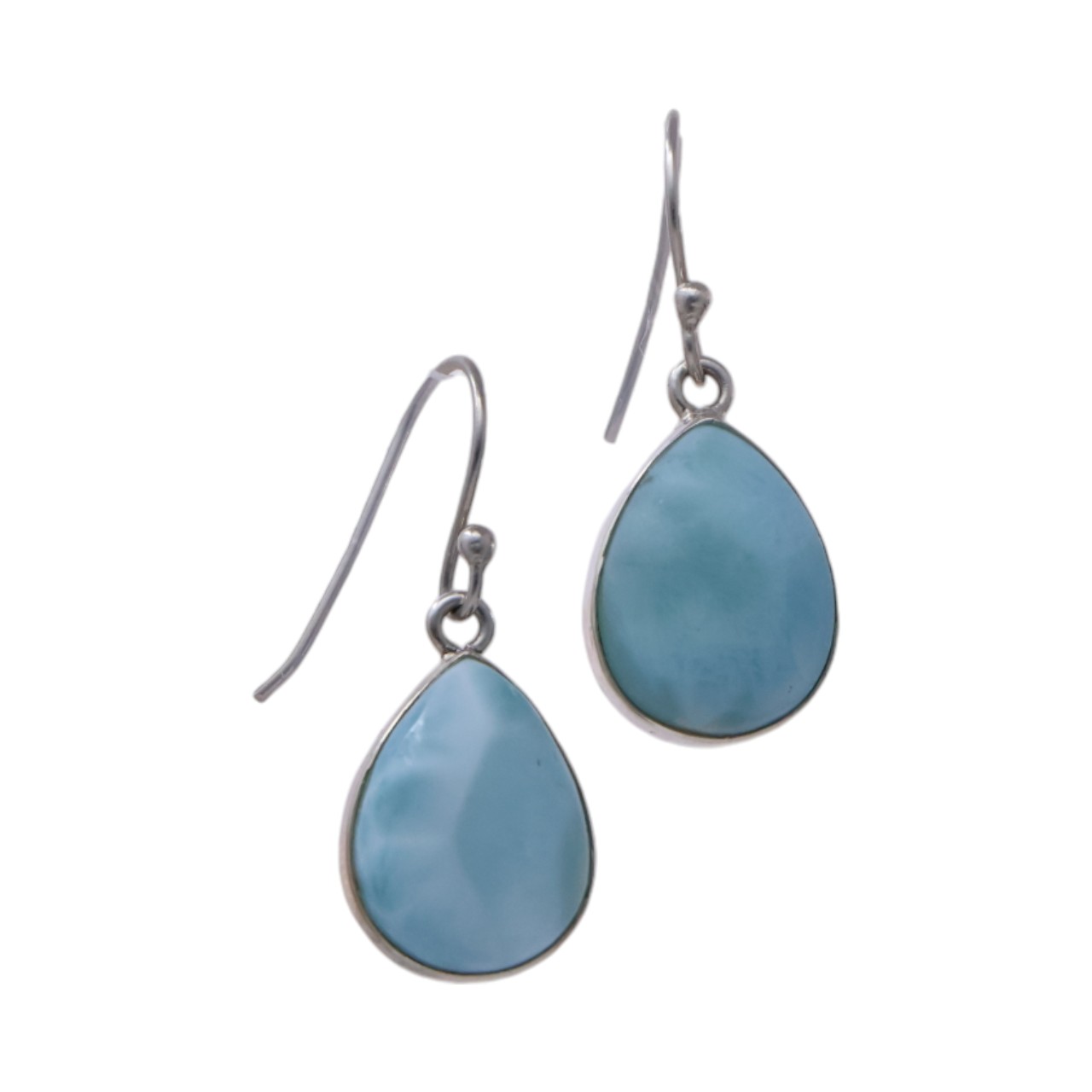 Luxurious Larimar Sterling Silver Drop Earrings - Handcrafted Beauty for
