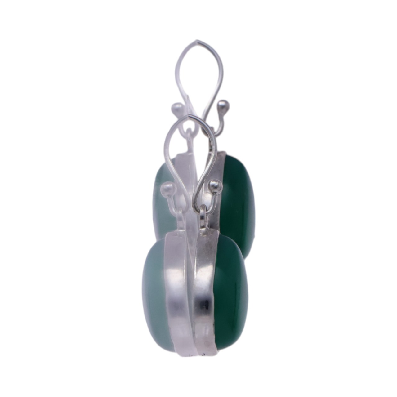 Green Onyx Sterling Silver Drop Earrings - Option 2 - Image 7