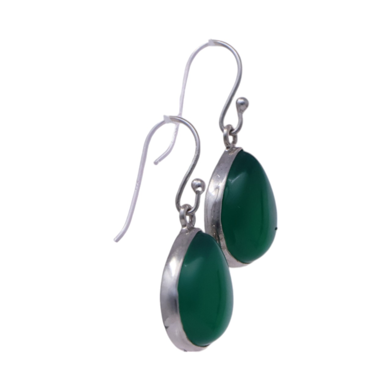 Green Onyx Sterling Silver Drop Earrings - Option 2 - Image 6